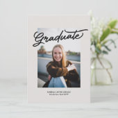 Eenvoudige trendy casual afstuderen foto afstudere kaart (Staand voorkant)