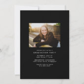 Eenvoudige trendy casual afstuderen foto afstudere kaart (Achterkant)