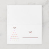 Eenvoudige Trendy Champagne Tower Monogram Bruilof Plaatskaartje (Buitenkant ongevouwen)