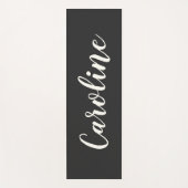 Eenvoudige Trendy Chic Black Calligrafie op maat Yogamat (Voorkant)