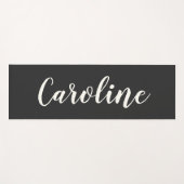Eenvoudige Trendy Chic Black Calligrafie op maat Yogamat (Voorkant (horizontaal))