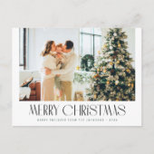 Eenvoudige trendy familie foto kerstkaart briefkaart (Voorkant)