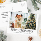 Eenvoudige trendy familie foto kerstkaart briefkaart