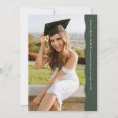 Eenvoudige trendy golvende rand groene foto afstud kaart (Voorkant)