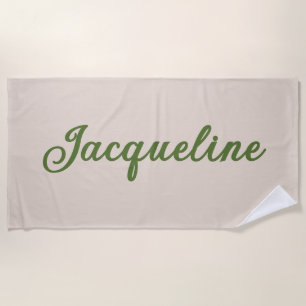 Eenvoudige trendy groene + beige bruiloftsgroep strandlaken