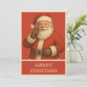 eenvoudige trendy kerstman feestdagenkaart (Staand voorkant)