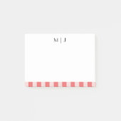 Eenvoudige Trendy Minimalistische Strepen Monogram Post-it® Notes (Voorkant)