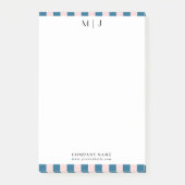 Eenvoudige Trendy Minimalistische Strepen Monogram Post-it® Notes (Voorkant)