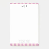 Eenvoudige Trendy Minimalistische Strepen Monogram Post-it® Notes (Voorkant)