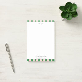 Eenvoudige Trendy Minimalistische Strepen Monogram Post-it® Notes