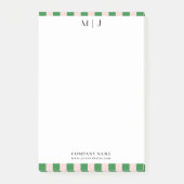 Eenvoudige Trendy Minimalistische Strepen Monogram Post-it® Notes (Voorkant)