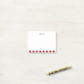 Eenvoudige Trendy Minimalistische Strepen Monogram Post-it® Notes (Op bureau)