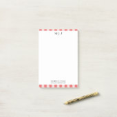 Eenvoudige Trendy Minimalistische Strepen Monogram Post-it® Notes (Op bureau)