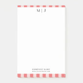 Eenvoudige Trendy Minimalistische Strepen Monogram Post-it® Notes (Voorkant)