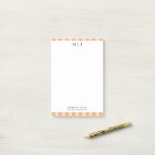 Eenvoudige Trendy Minimalistische Strepen Monogram Post-it® Notes (Op bureau)