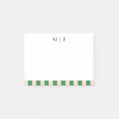 Eenvoudige Trendy Minimalistische Strepen Monogram Post-it® Notes (Voorkant)