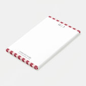 Eenvoudige Trendy Minimalistische Strepen Monogram Post-it® Notes (Schuin)