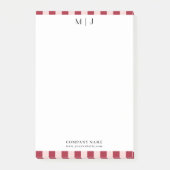Eenvoudige Trendy Minimalistische Strepen Monogram Post-it® Notes (Voorkant)
