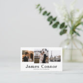 Eenvoudige trendy moderne 4 foto's fotograaf visitekaartje (Staand voorkant)