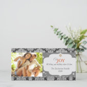 Eenvoudige Trendy Monotone Kerstfoto Feestdagenkaart (Staand voorkant)