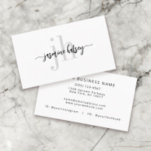 Eenvoudige Trendy Naam en Monogram Visitekaartje