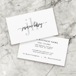 Eenvoudige Trendy Naam en Monogram Visitekaartje