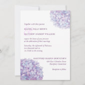 Eenvoudige Trendy Paarse Hydrangeas bruiloft Kaart (Voorkant)
