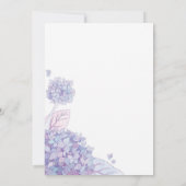 Eenvoudige Trendy Paarse Hydrangeas bruiloft Kaart (Achterkant)