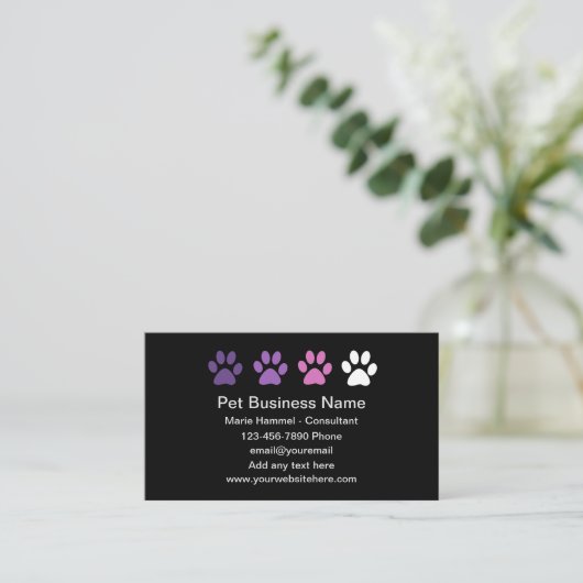 Eenvoudige Trendy Pet Service Visitekaartjes (Staand voorkant)