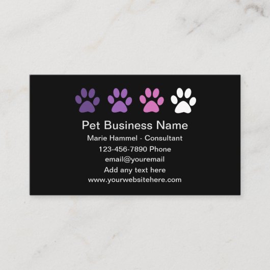 Eenvoudige Trendy Pet Service Visitekaartjes (Voorkant)