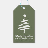 Eenvoudige Trendy Retro Groene Kerst Retour Adres Cadeaulabel (Voorkant)