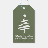 Eenvoudige Trendy Retro Groene Kerst Retour Adres Cadeaulabel (Achterkant)