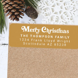 Eenvoudige Trendy Retro Groene Kerst Retour Adres Etiket