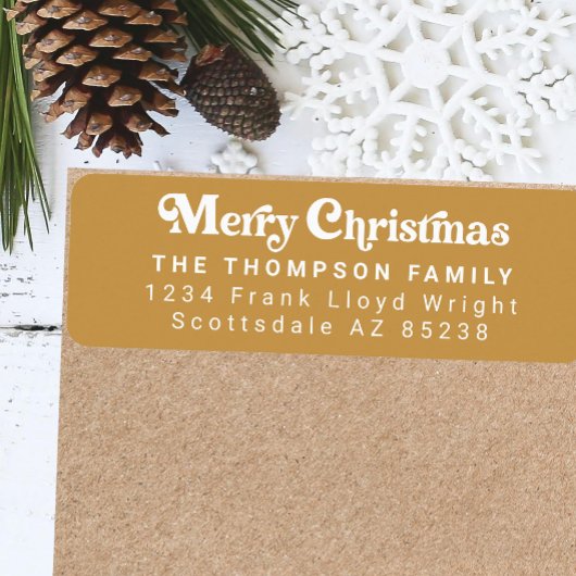 Eenvoudige Trendy Retro Groene Kerst Retour Adres Etiket