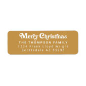 Eenvoudige Trendy Retro Groene Kerst Retour Adres Etiket (Voorkant)