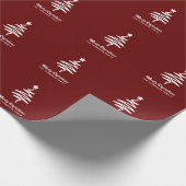 Eenvoudige trendy retro rode gepersonaliseerde ker cadeaupapier (Hoek)