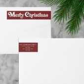 Eenvoudige trendy retro rode kerst retour adres