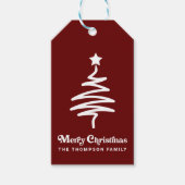 Eenvoudige trendy retro rode kerst retour adres cadeaulabel (Voorkant)