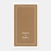 Eenvoudige Trendy Rustic Brown Modern Wedding Dinn Servet (Voorkant)