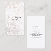 Eenvoudige trendy witte bokeh glitter visitekaartje (Voorkant / Achterkant)