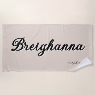 Eenvoudige trendy zwarte + beige bruiloftsgroep strandlaken