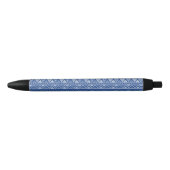 Eenvoudige Tribal Art Patroon Blauw Zwarte Inkt Pen (Voorkant)