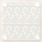 Eenvoudige Tribal Art Patroon bruin Glazen Onderzetter (Achterkant)