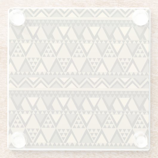 Eenvoudige Tribal Art Patroon bruin Glazen Onderzetter (Achterkant)