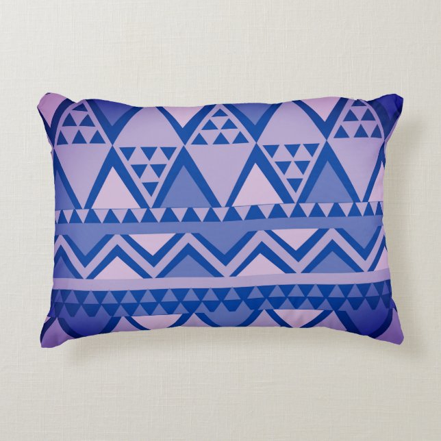 Eenvoudige Tribal Art Patroon Violet Accent Kussen (Voorkant)