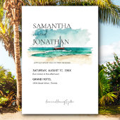 Eenvoudige tropische & aquarel cruise zeilboot save the date