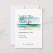 Eenvoudige tropische & aquarel cruise zeilboot save the date (Voorkant)