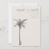 Eenvoudige Tropische Beach Weduwfoto Save The Date (Voorkant)