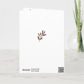 Eenvoudige Tropische Bladpatroon Tekening Verjaard Kaart (Achterkant)