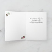 Eenvoudige Tropische Bladpatroon Tekening Verjaard Kaart (Binnen)